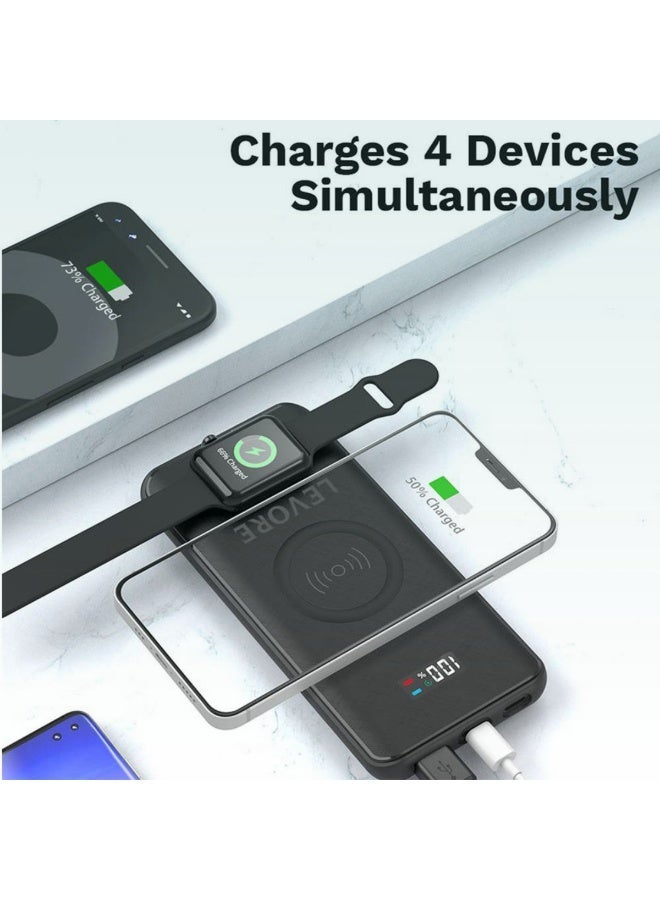 ليفور 3 في 1 شاحن لاسلكي PD 20W 10000mAh 3 Port Black LP431-BK - Image 3